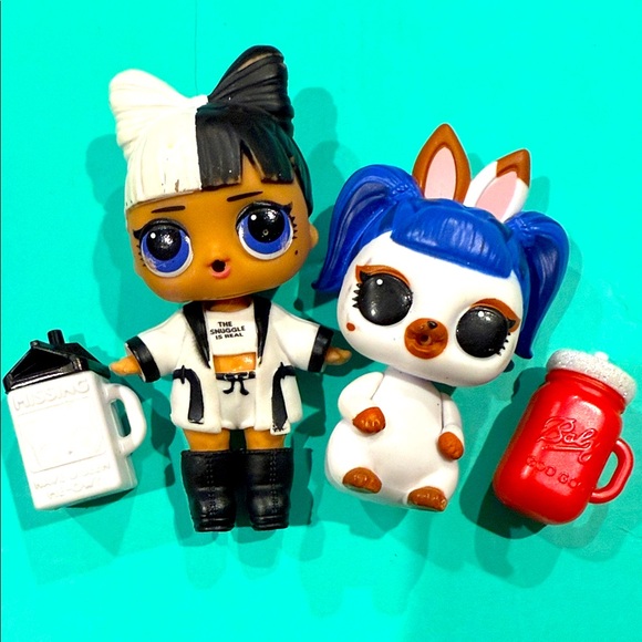 LOL Surprise Dolls with Accessories black white rabbit pet lot Gaga style - Picture 1 of 2